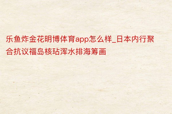 乐鱼炸金花明博体育app怎么样_日本内行聚合抗议福岛核玷浑水排海筹画