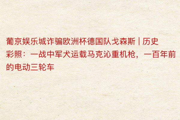 葡京娱乐城诈骗欧洲杯德国队戈森斯 | 历史彩照：一战中军犬运载马克沁重机枪，一百年前的电动三轮车